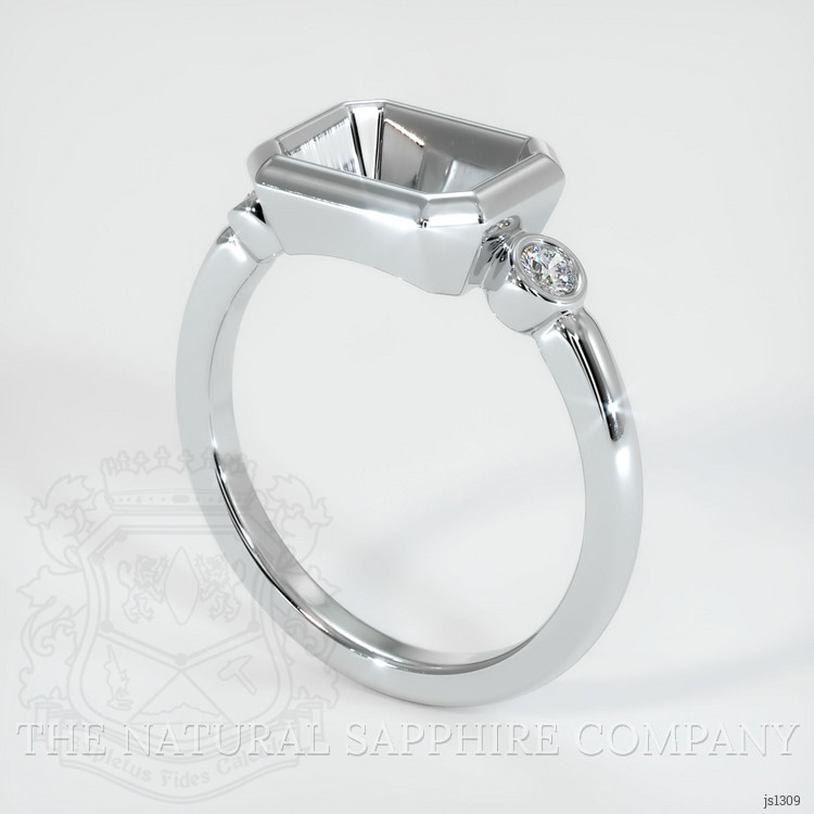 14K White Gold Three Stone Ring Setting