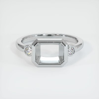 14K White Gold Three Stone Ring Setting Image