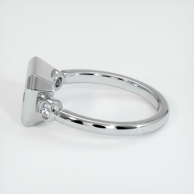 14K White Gold Three Stone Ring Setting
