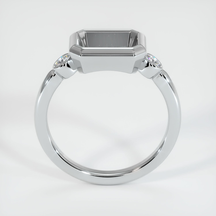 14K White Gold Three Stone Ring Setting