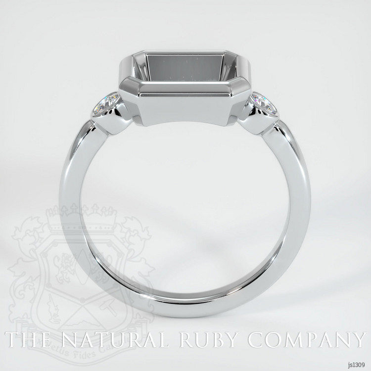 14K White Gold Three Stone Ring Setting