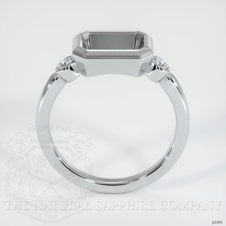 14K White Gold Three Stone Ring Setting