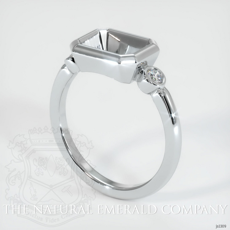 18K White Gold Three Stone Ring Setting