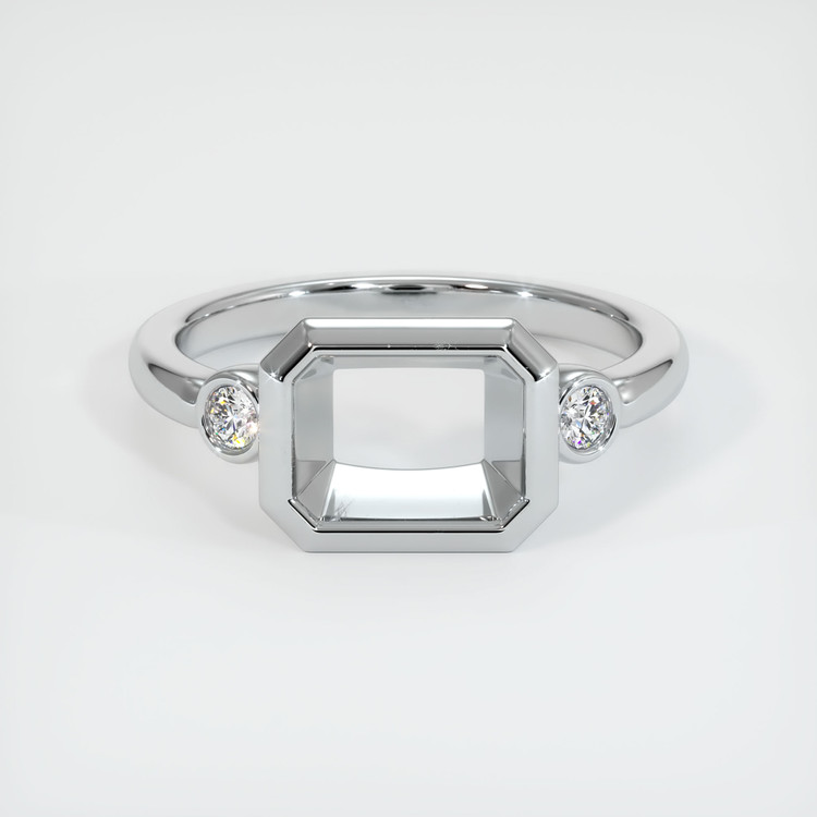 18K White Gold Three Stone Ring Setting