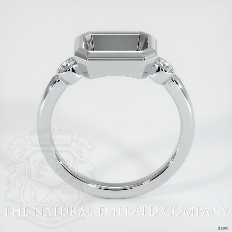18K White Gold Three Stone Ring Setting
