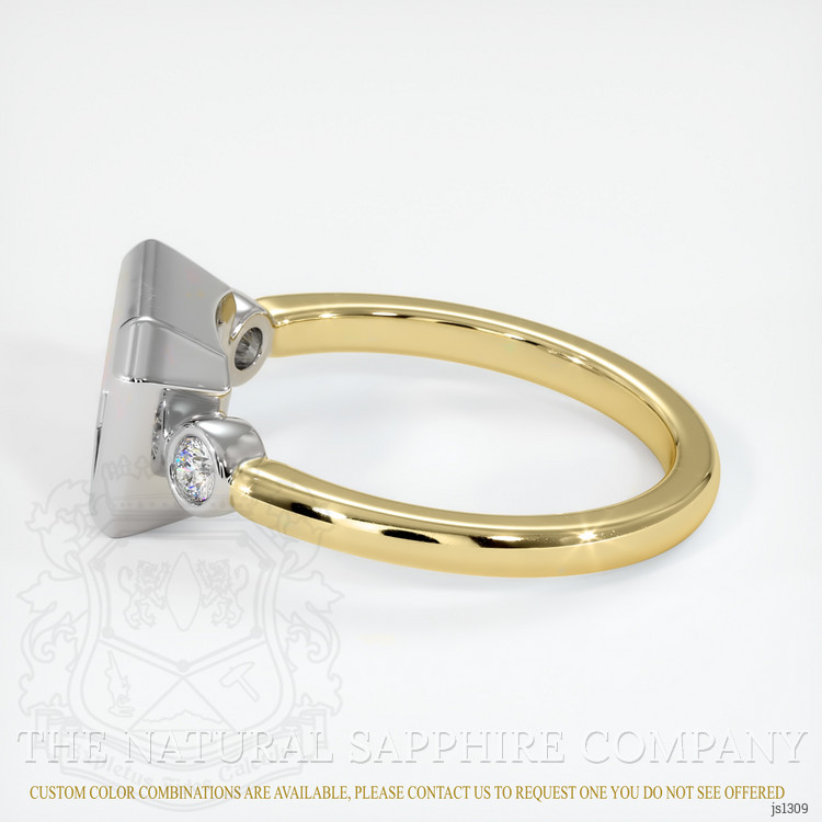 14K White & Yellow Three Stone Ring Setting