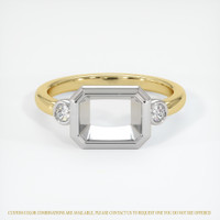 18K White & Yellow Three Stone Ring Setting Image
