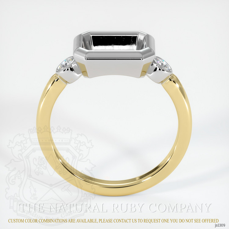 18K White & Yellow Three Stone Ring Setting