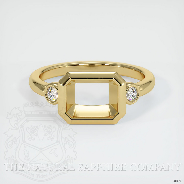 10K Yellow Gold Three Stone Ring Setting