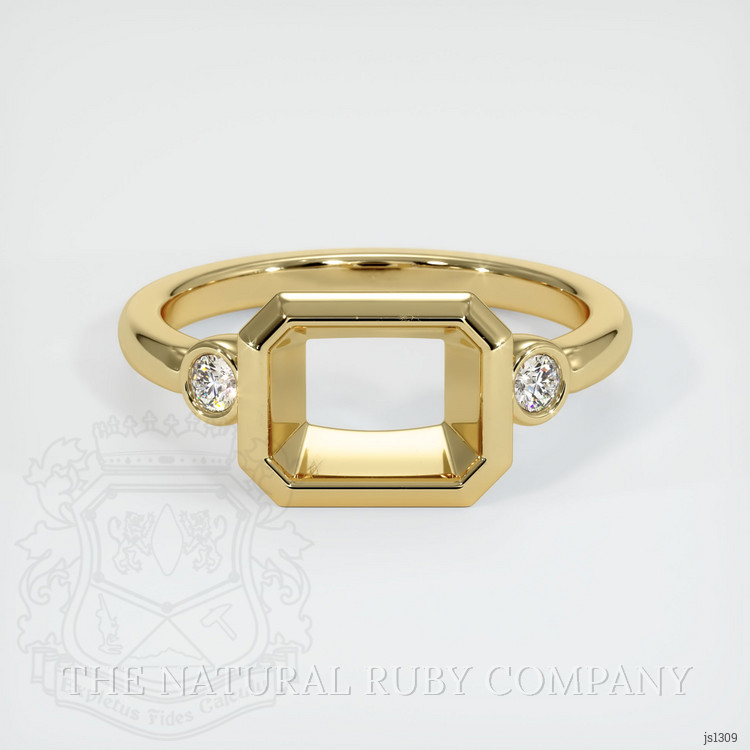 10K Yellow Gold Three Stone Ring Setting