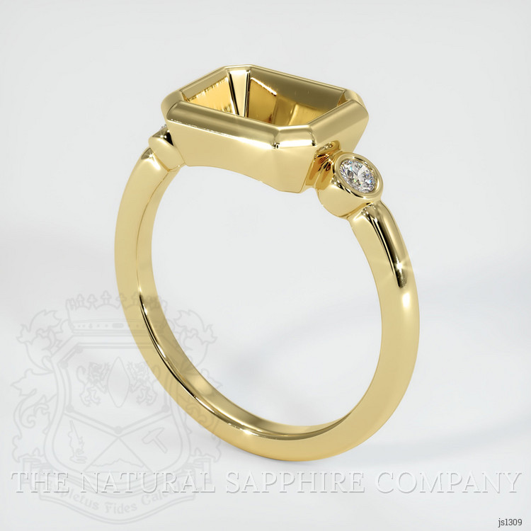 18K Yellow Gold Three Stone Ring Setting