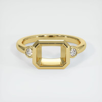 18K Yellow Gold Three Stone Ring Setting Image