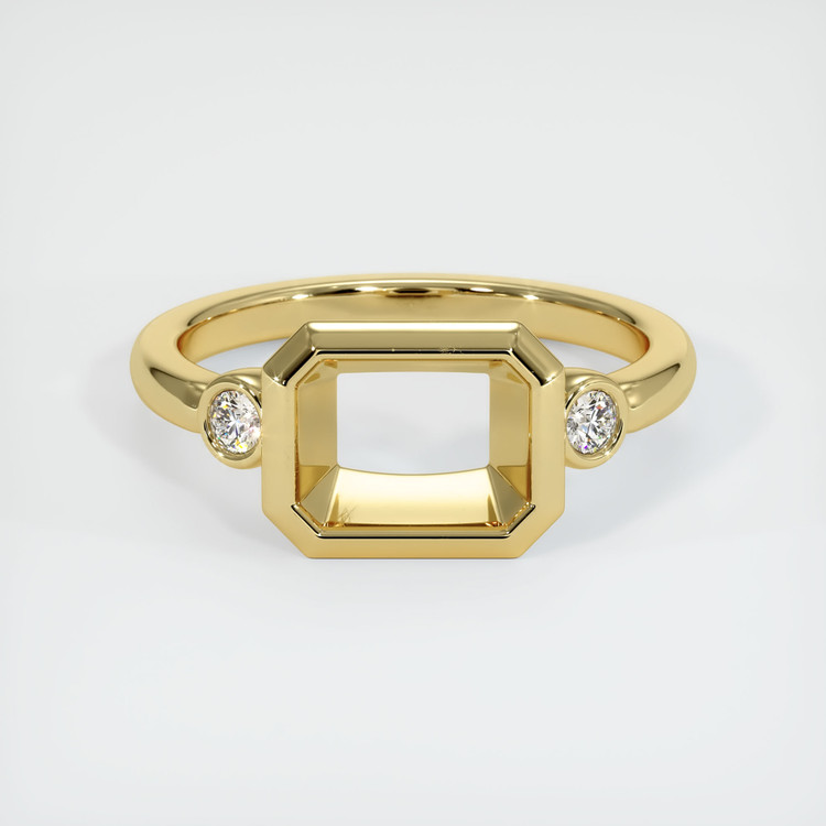 18K Yellow Gold Three Stone Ring Setting