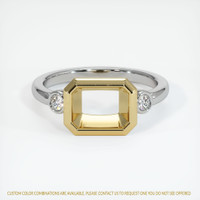 14K Yellow & White Three Stone Ring Setting Image