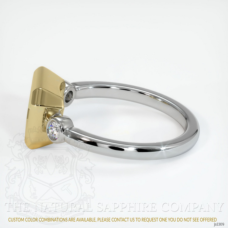 14K Yellow & White Three Stone Ring Setting