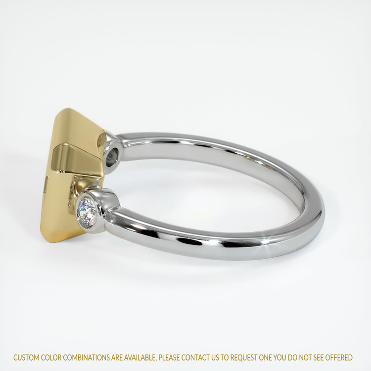 14K Yellow & White Three Stone Ring Setting