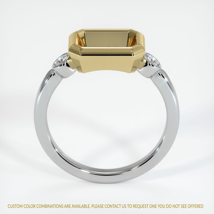 14K Yellow & White Three Stone Ring Setting