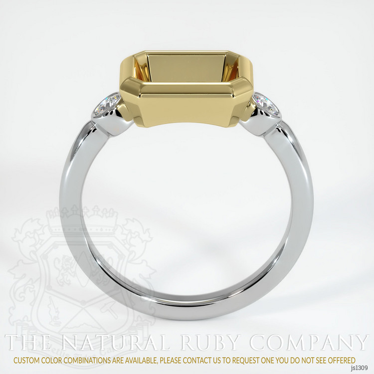 18K Yellow & White Three Stone Ring Setting