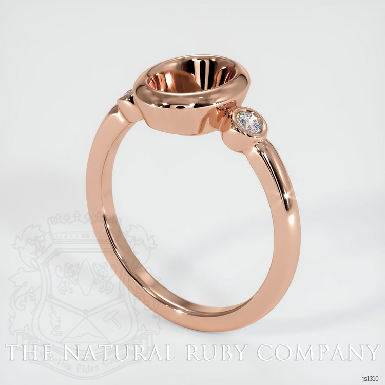 14K Rose Gold Three Stone Ring Setting