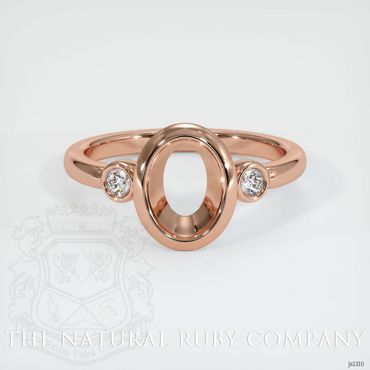 14K Rose Gold Three Stone Ring Setting