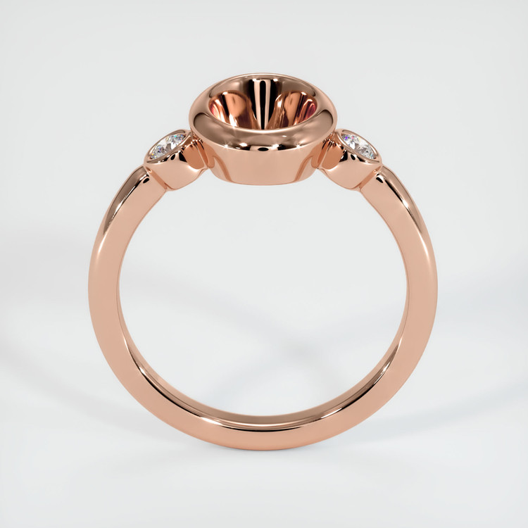 14K Rose Gold Three Stone Ring Setting