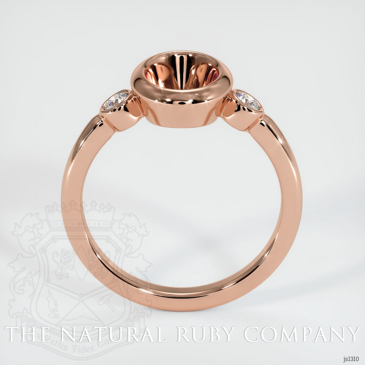 14K Rose Gold Three Stone Ring Setting