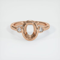 18K Rose Gold Three Stone Ring Setting Image
