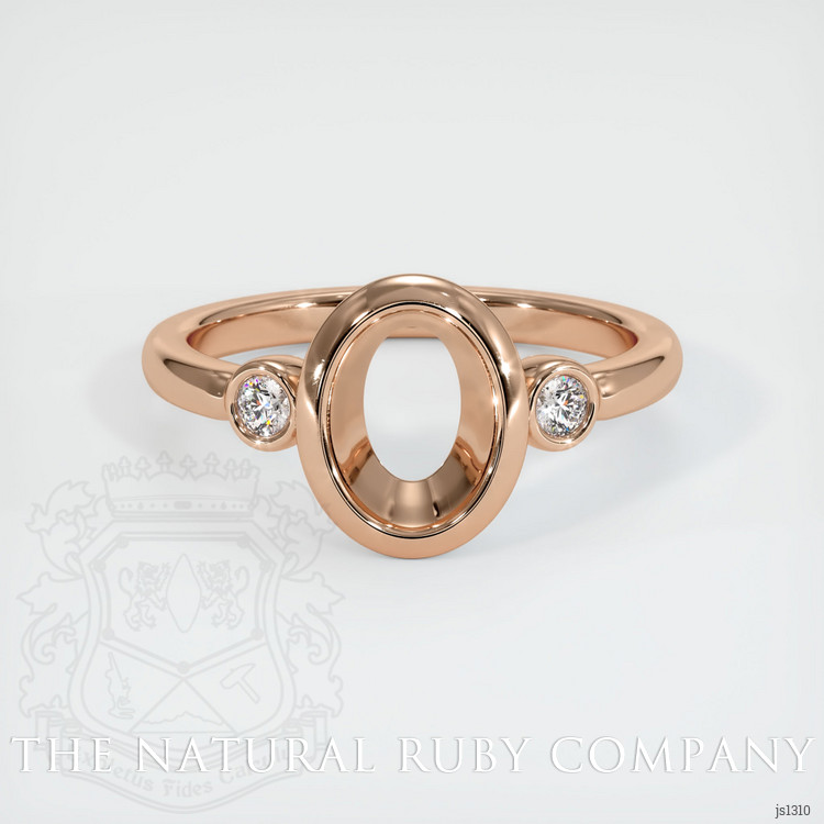 18K Rose Gold Three Stone Ring Setting