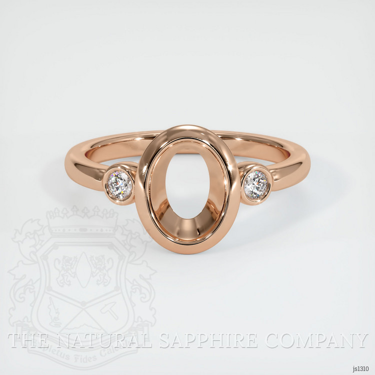 18K Rose Gold Three Stone Ring Setting