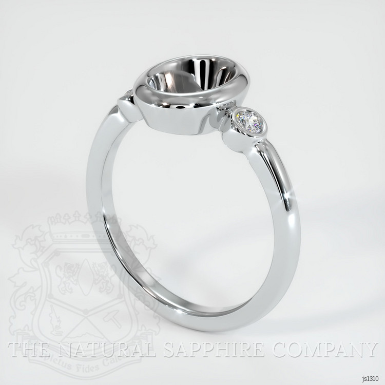14K White Gold Three Stone Ring Setting