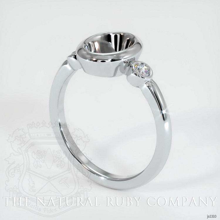 14K White Gold Three Stone Ring Setting