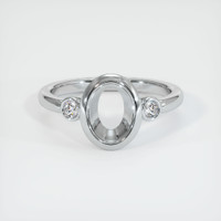 14K White Gold Three Stone Ring Setting Image