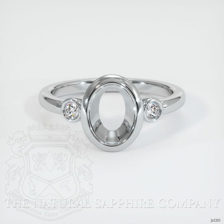 14K White Gold Three Stone Ring Setting