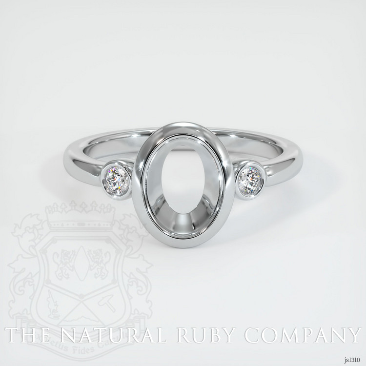 14K White Gold Three Stone Ring Setting