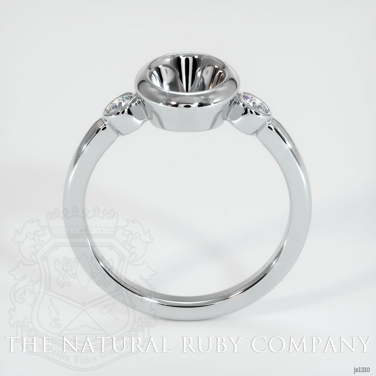 14K White Gold Three Stone Ring Setting