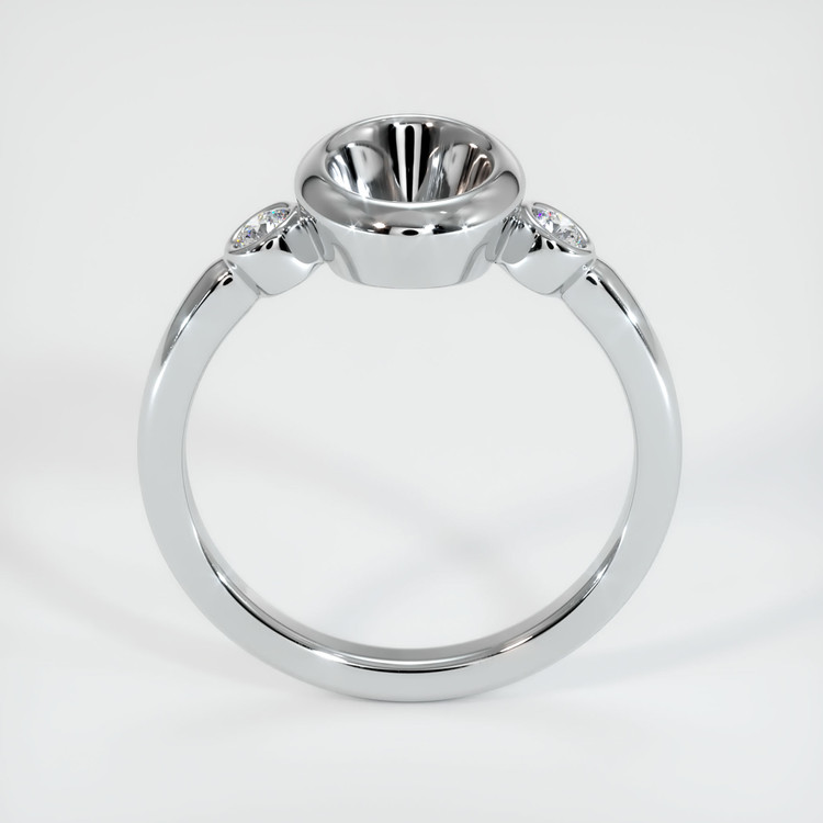 18K White Gold Three Stone Ring Setting