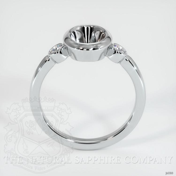 18K White Gold Three Stone Ring Setting