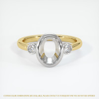 14K White & Yellow Three Stone Ring Setting Image