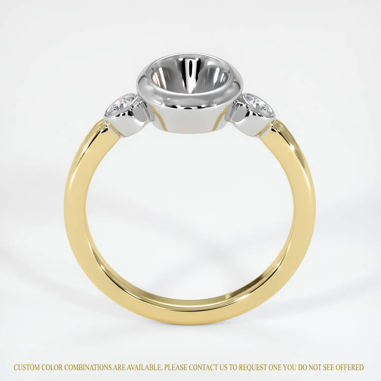 14K White & Yellow Three Stone Ring Setting