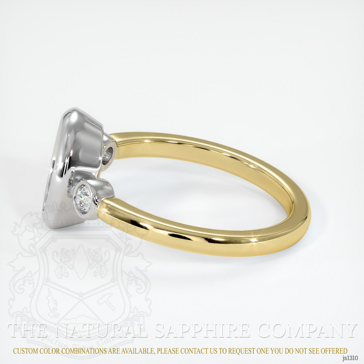 18K White & Yellow Three Stone Ring Setting