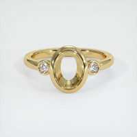 14K Yellow Gold Three Stone Ring Setting Image