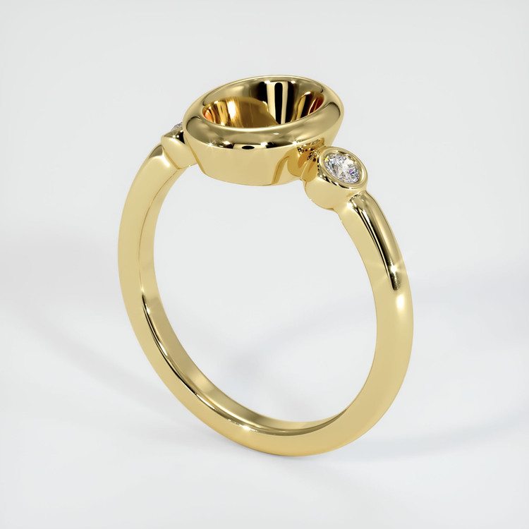 18K Yellow Gold Three Stone Ring Setting