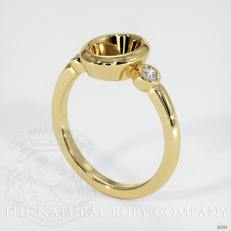 18K Yellow Gold Three Stone Ring Setting