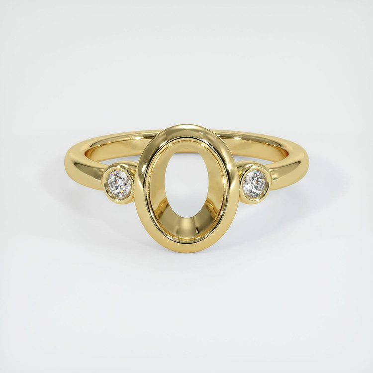 18K Yellow Gold Three Stone Ring Setting