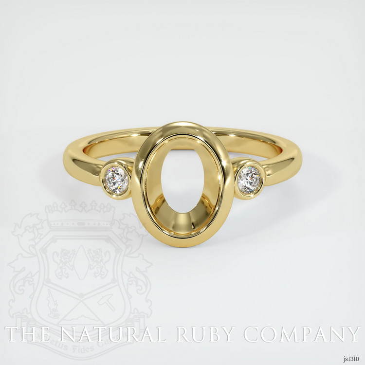 18K Yellow Gold Three Stone Ring Setting
