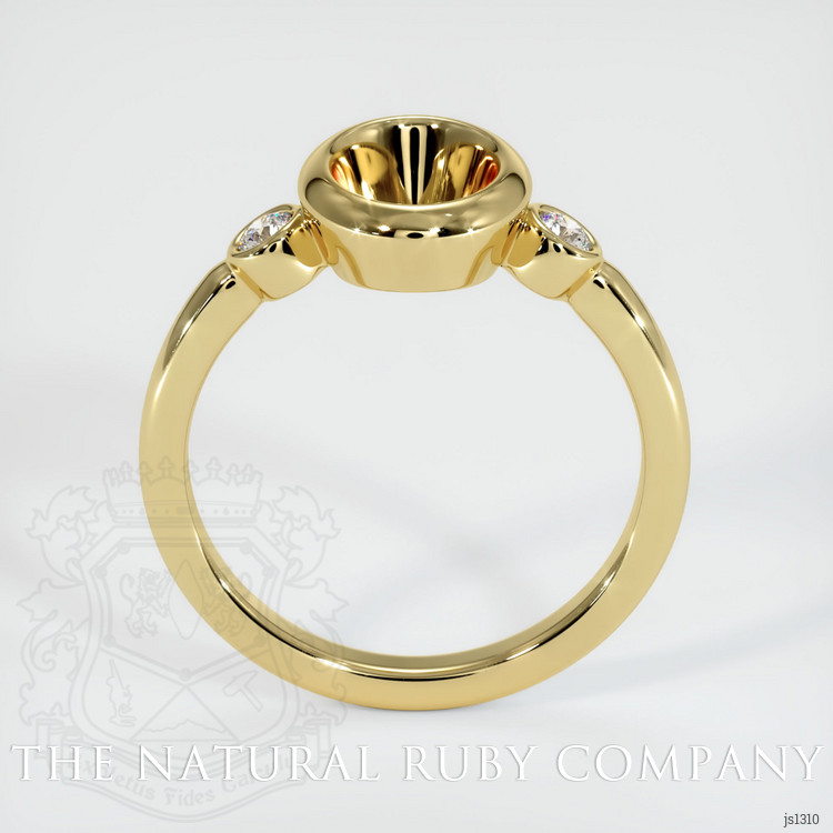 18K Yellow Gold Three Stone Ring Setting