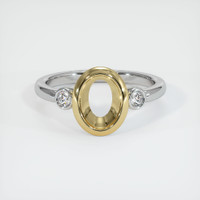 14K Yellow & White Three Stone Ring Setting Image