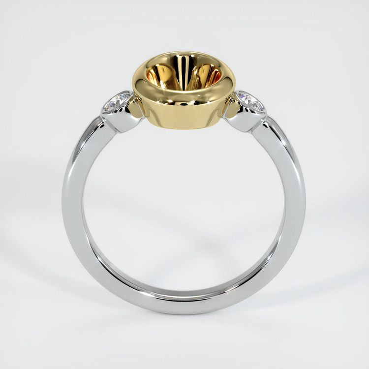 14K Yellow & White Three Stone Ring Setting