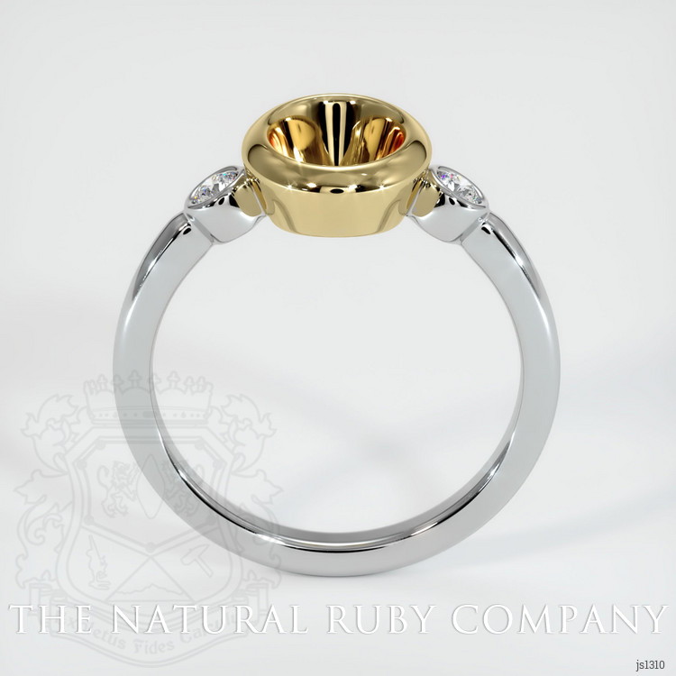 14K Yellow & White Three Stone Ring Setting