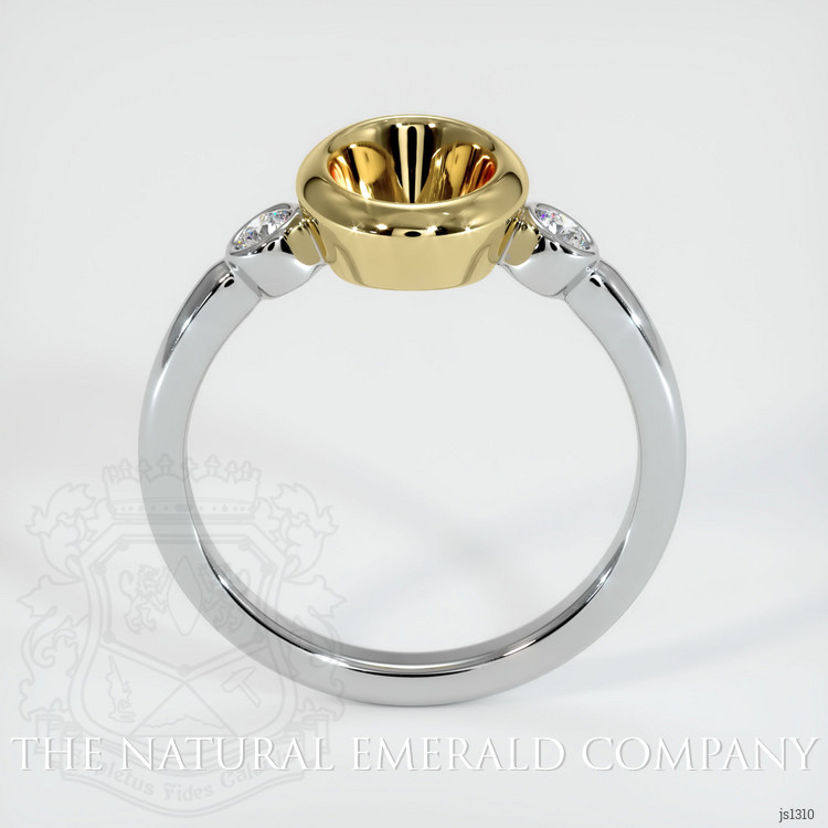 18K Yellow & White Three Stone Ring Setting
